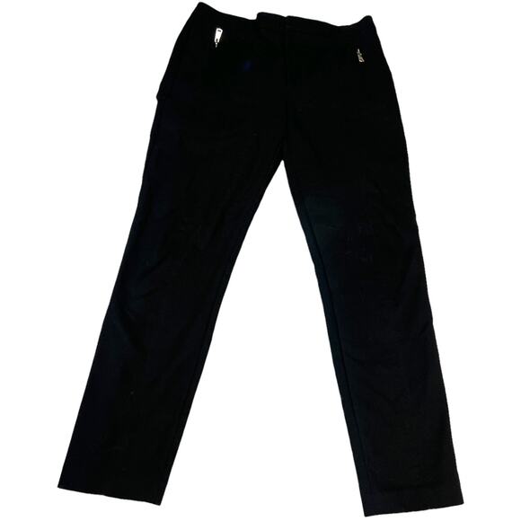 Zara Basic Pants  Slim Leg Black Faux Pockets Zip Detail Women's Medium - Picture 1 of 11